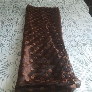 4 Brown polkadot sheer curtains